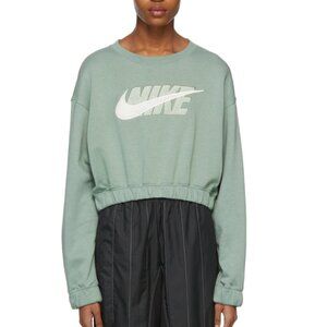 Nike Green Cropped New Icon Clash Sweatshirt-- XS